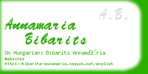 annamaria bibarits business card